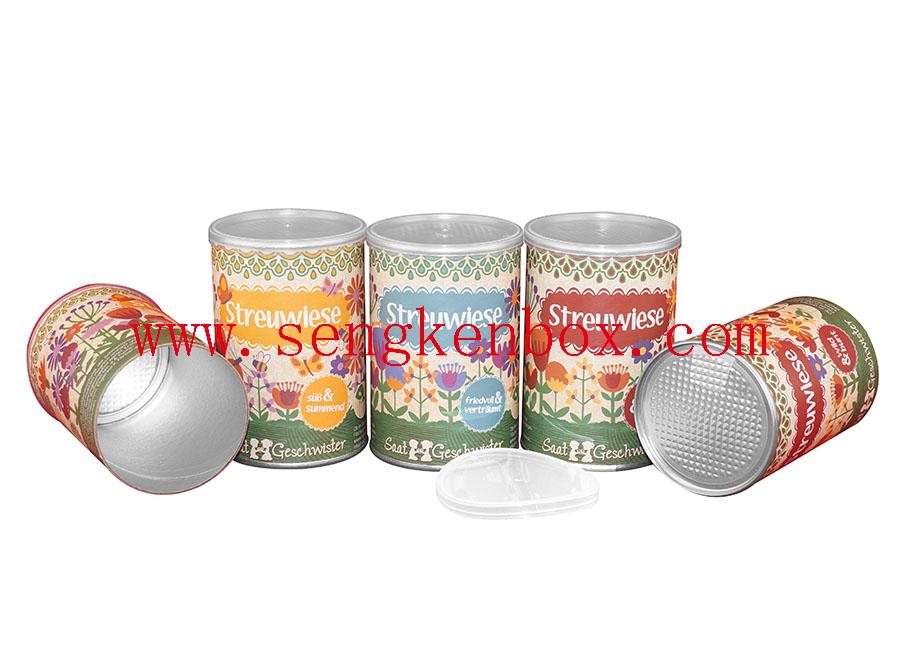 Paper Cans With Sealed Plastic Cover