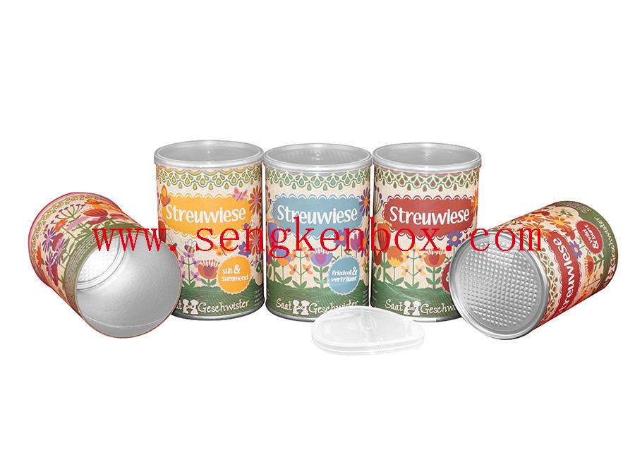 Paper Cans With Flower Printed