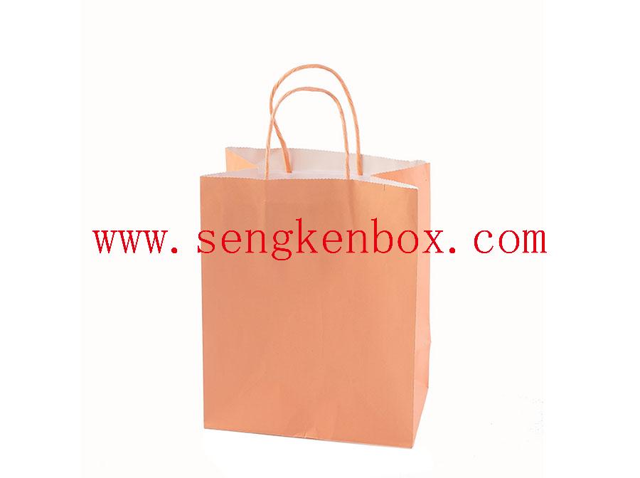 Custom Orange Kraft Paper Bag