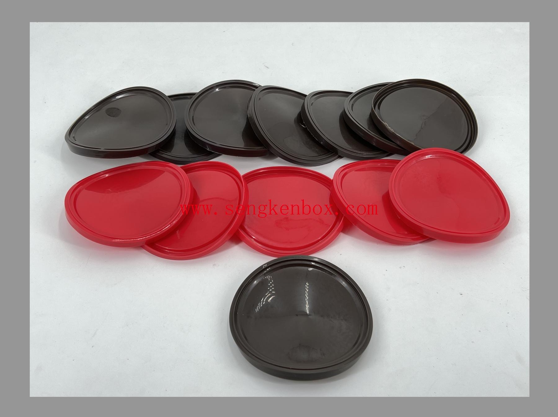 Coperchi in plastica marrone rosso da 99 mm per l'imballaggio di lattine di carta composita