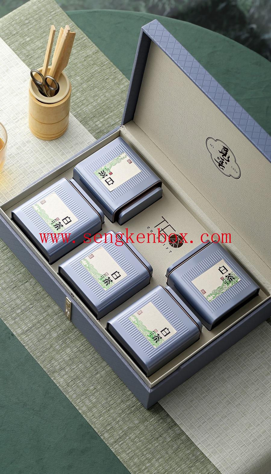 scatola di latta per tè verde cinese