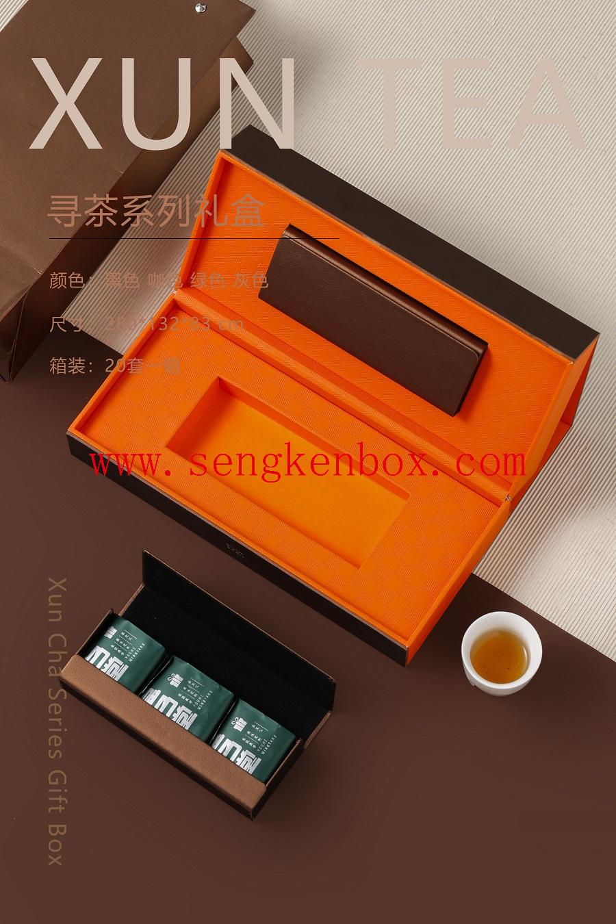 set da tè in scatola di legno