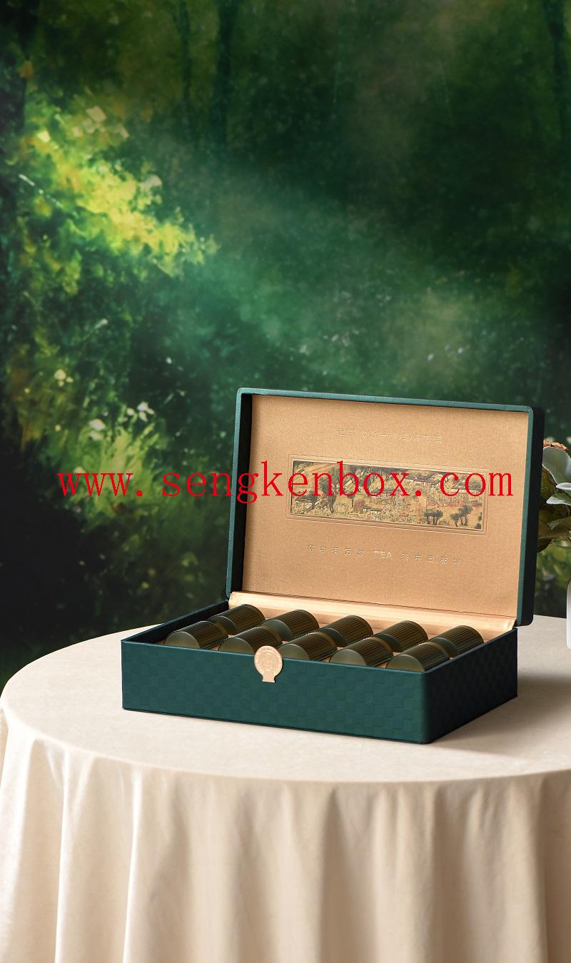 metal tea tin box orange
