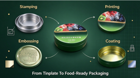 Mini Round Tin Box For Sweets