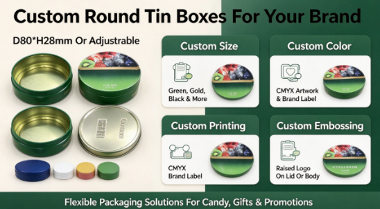 Reusable Round Food Tin Box
