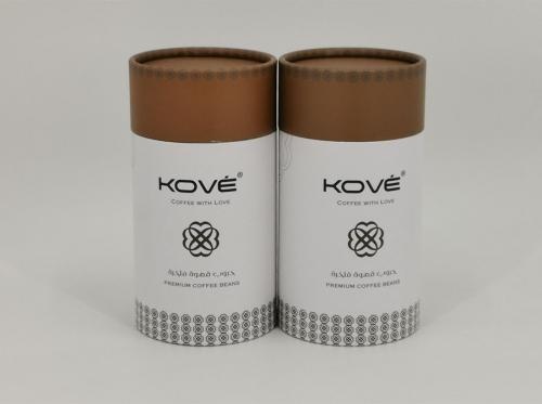 OEM e ODM Food Grade Brown Double Lids Paper Tube Coffee Packaging in vendita