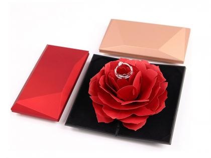 Folded Hidden Portable Rose Ring Packaging Box