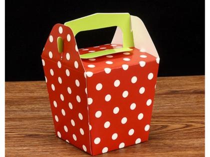 Red Background And White Spots Gift Box