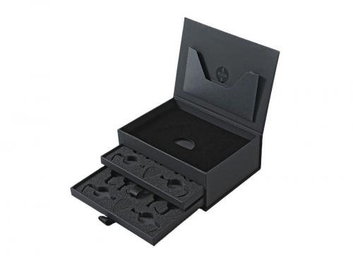 Double Layer Black Clamshell Paper Drawer Box
