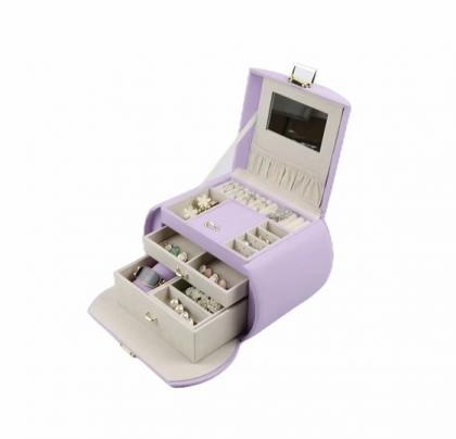 OEM e ODM PU Leather Portable Jewelry Case with Handle for Rings Necklaces Storage in vendita