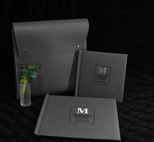 OEM e ODM Luxury wedding photo album with storage leather bag in vendita