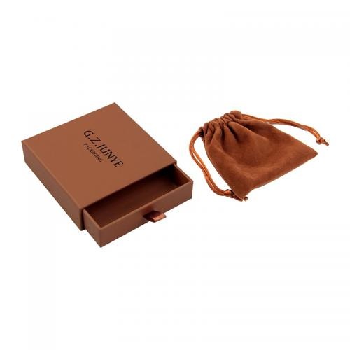 OEM e ODM Custom brown luxury drawer jewelry packaging box with logo in vendita